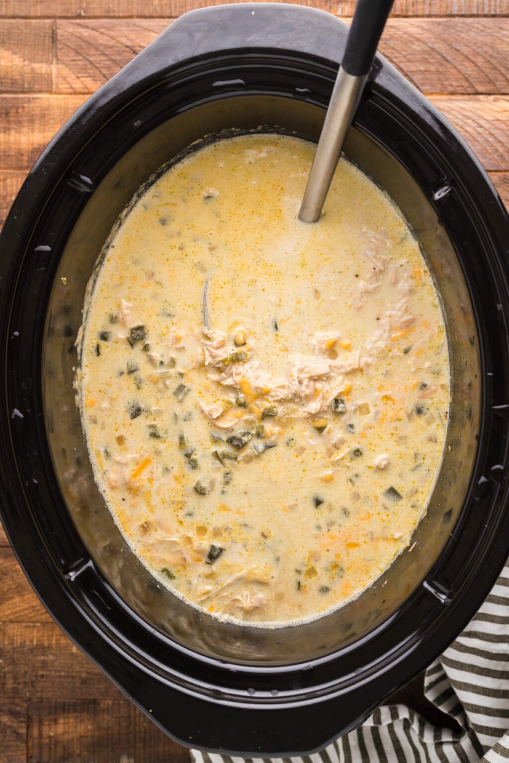 Slow Cooker Creamy Chicken Chile Relleno Soup - The Magical Slow Cooker