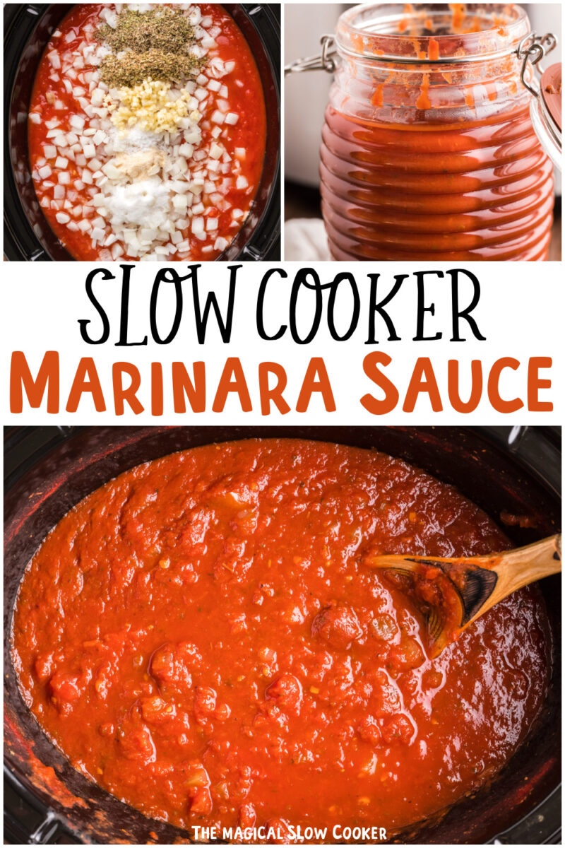 collage of marinara images with text overlay for pinterest