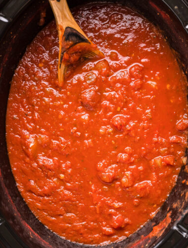 marinara sauce in slow cooker, done cooking