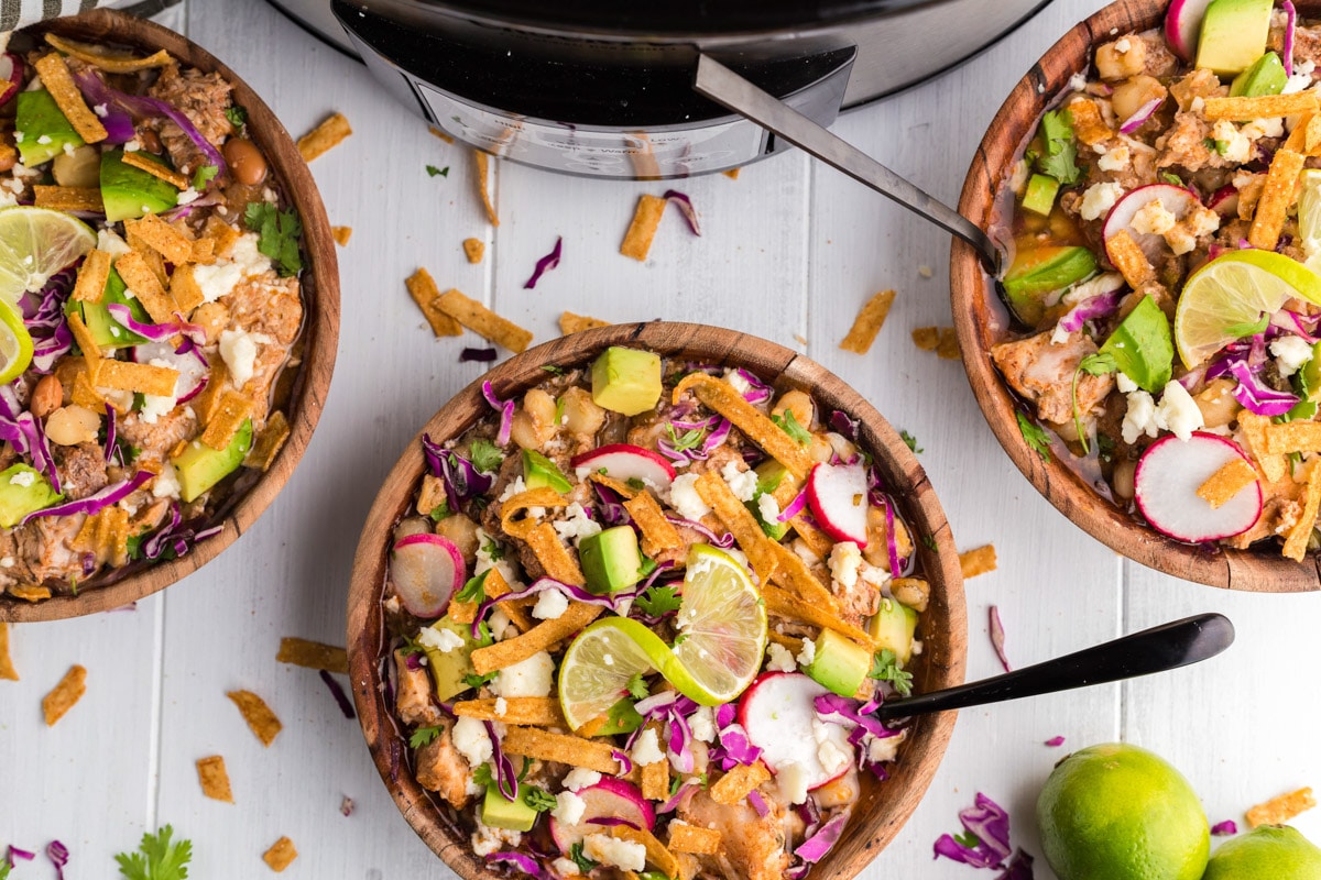 3 bowls of pork pozole