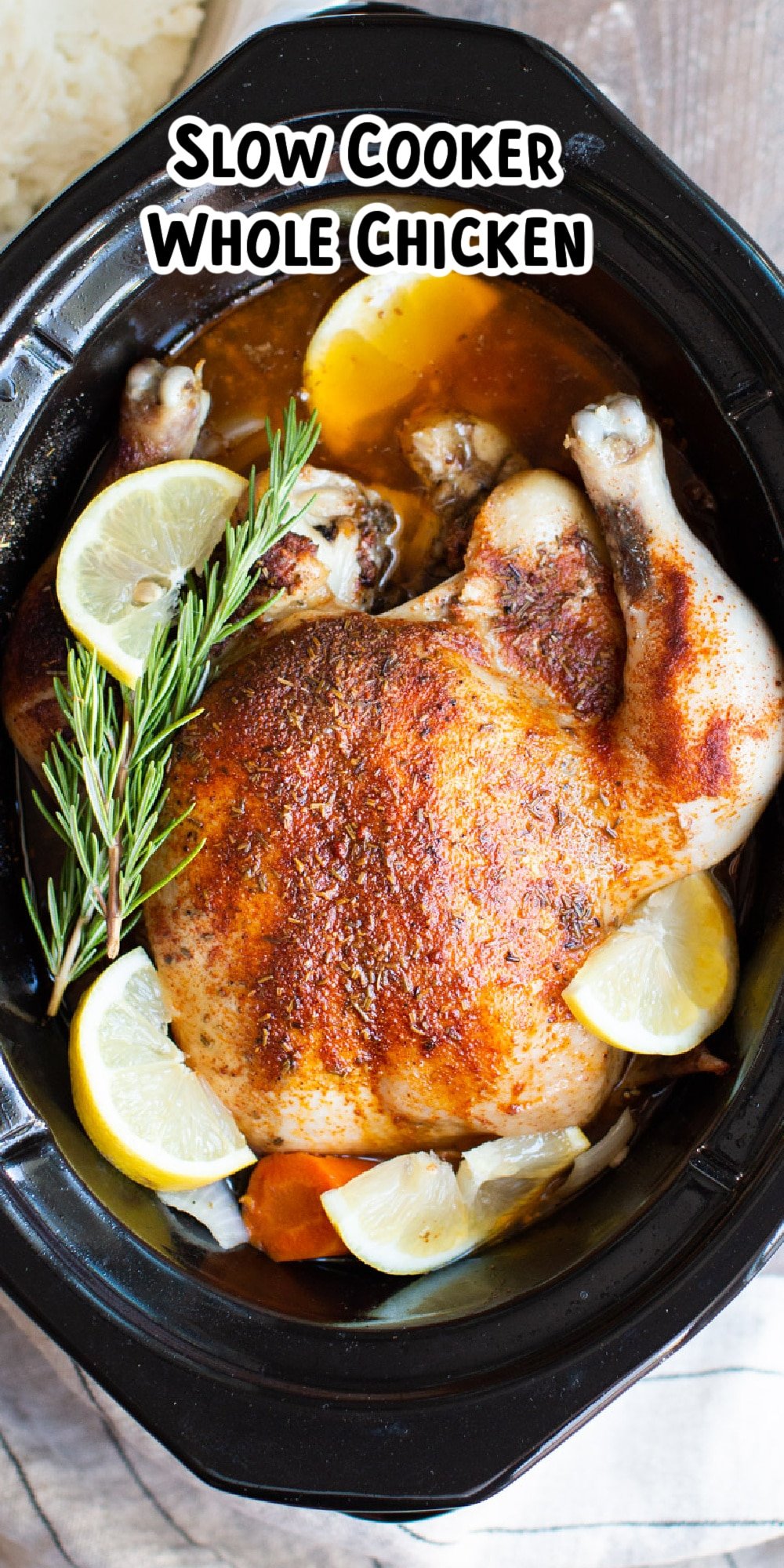 close up of whole chicken for pinterest