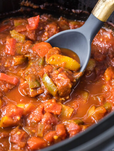 pasta sauce with bell peppers in slow cooker (no meat)