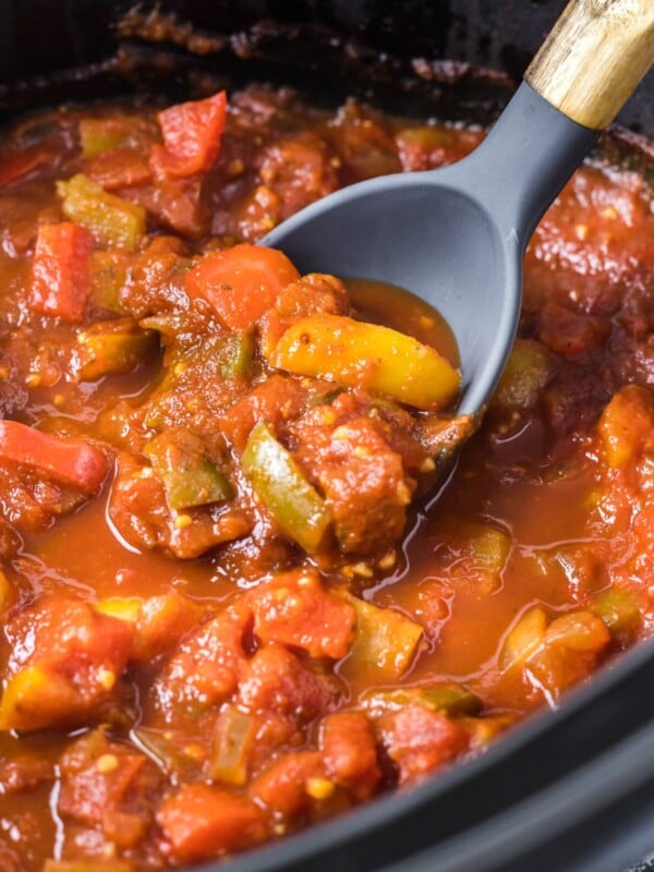 pasta sauce with bell peppers in slow cooker (no meat)