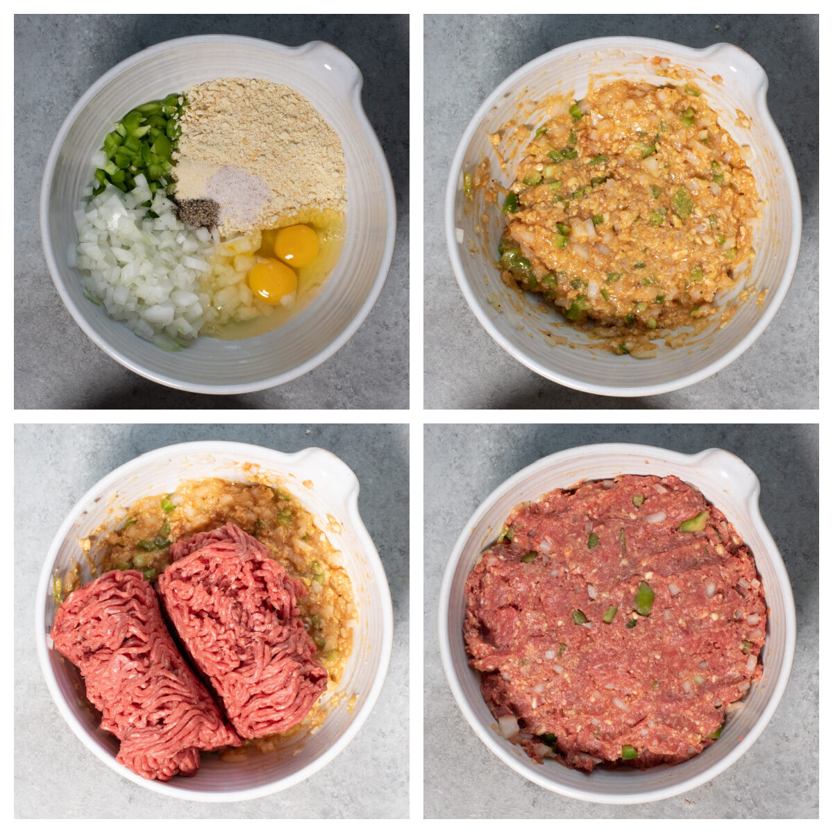 how to mix meatloaf ingredients collage