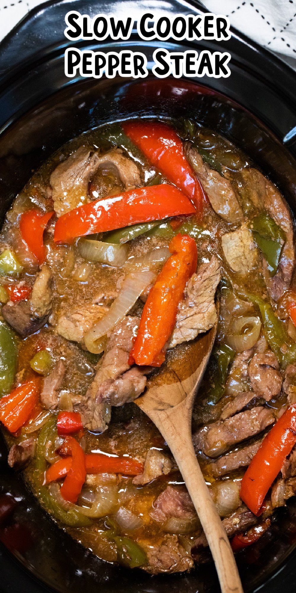 long image of pepper steak for pinterest