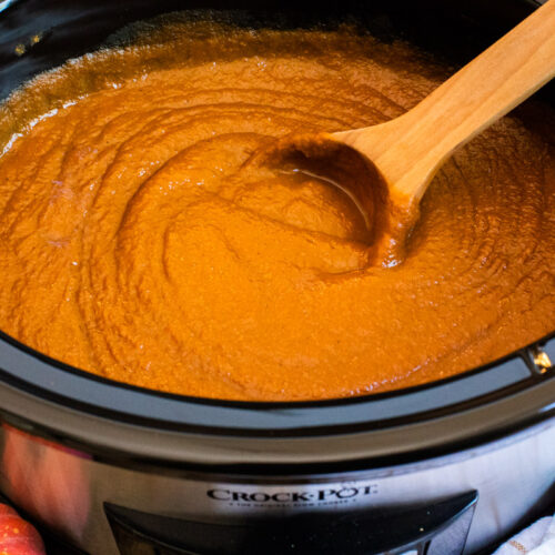 close up of cooked pumpkin butter