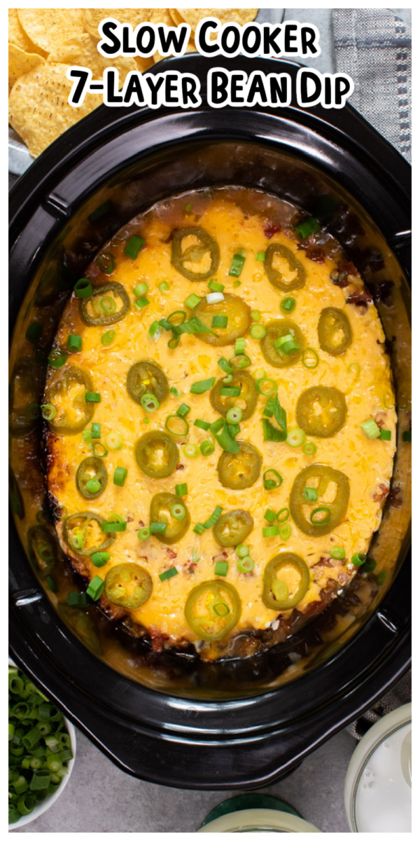 7 layer bean dip long image for pinterest