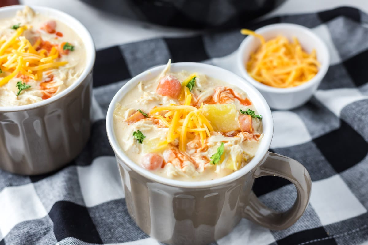 2 bowls of buffalo chicken soup