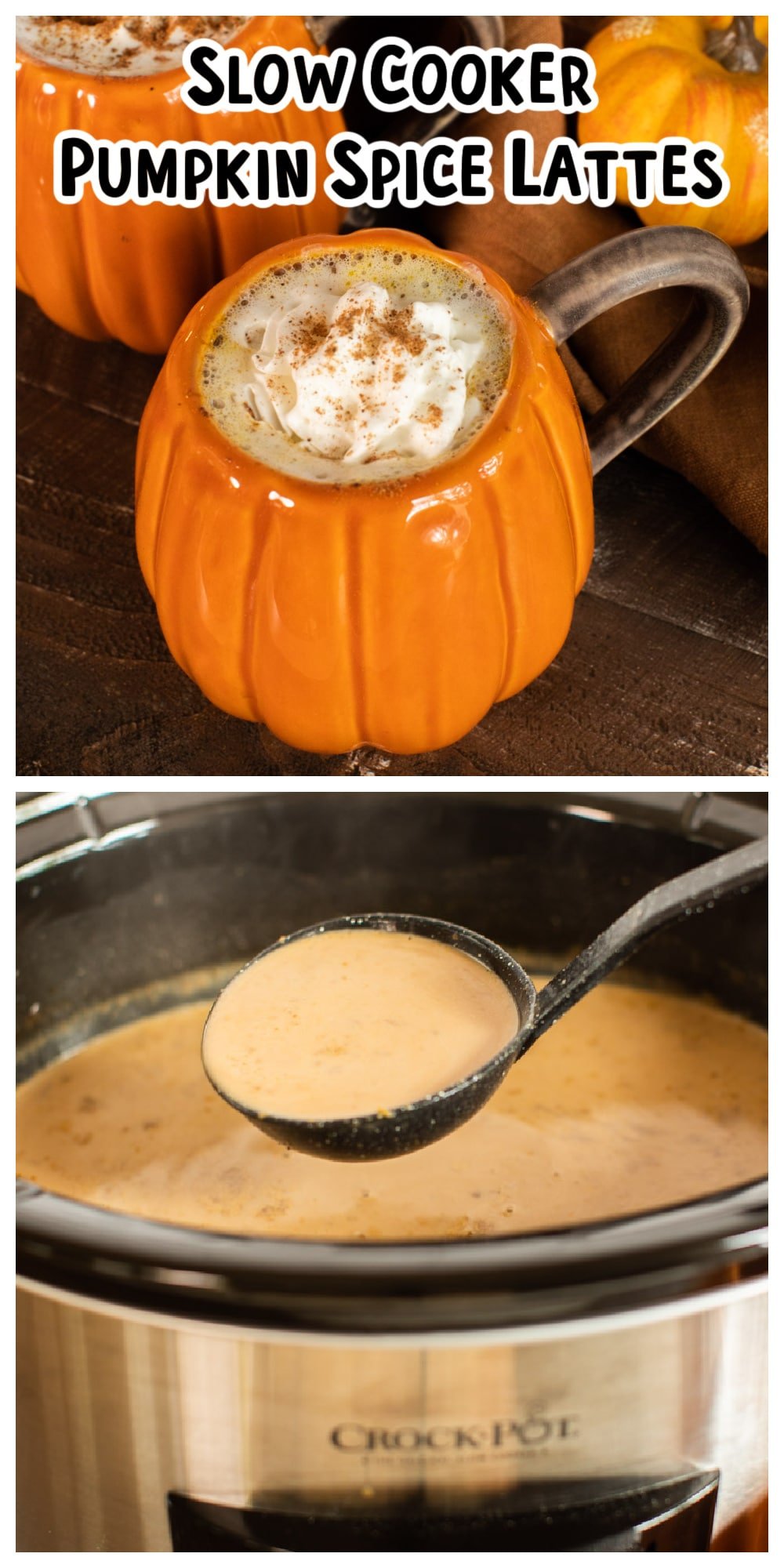 long image of pumpkin spice lattes for pinterest