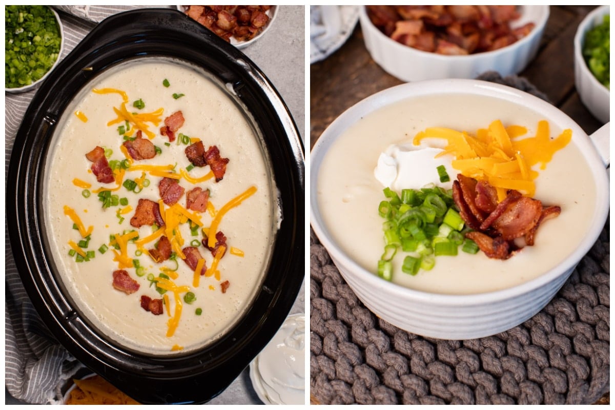 Slow Cooker Loaded Baked Potato Soup - The Magical Slow Cooker