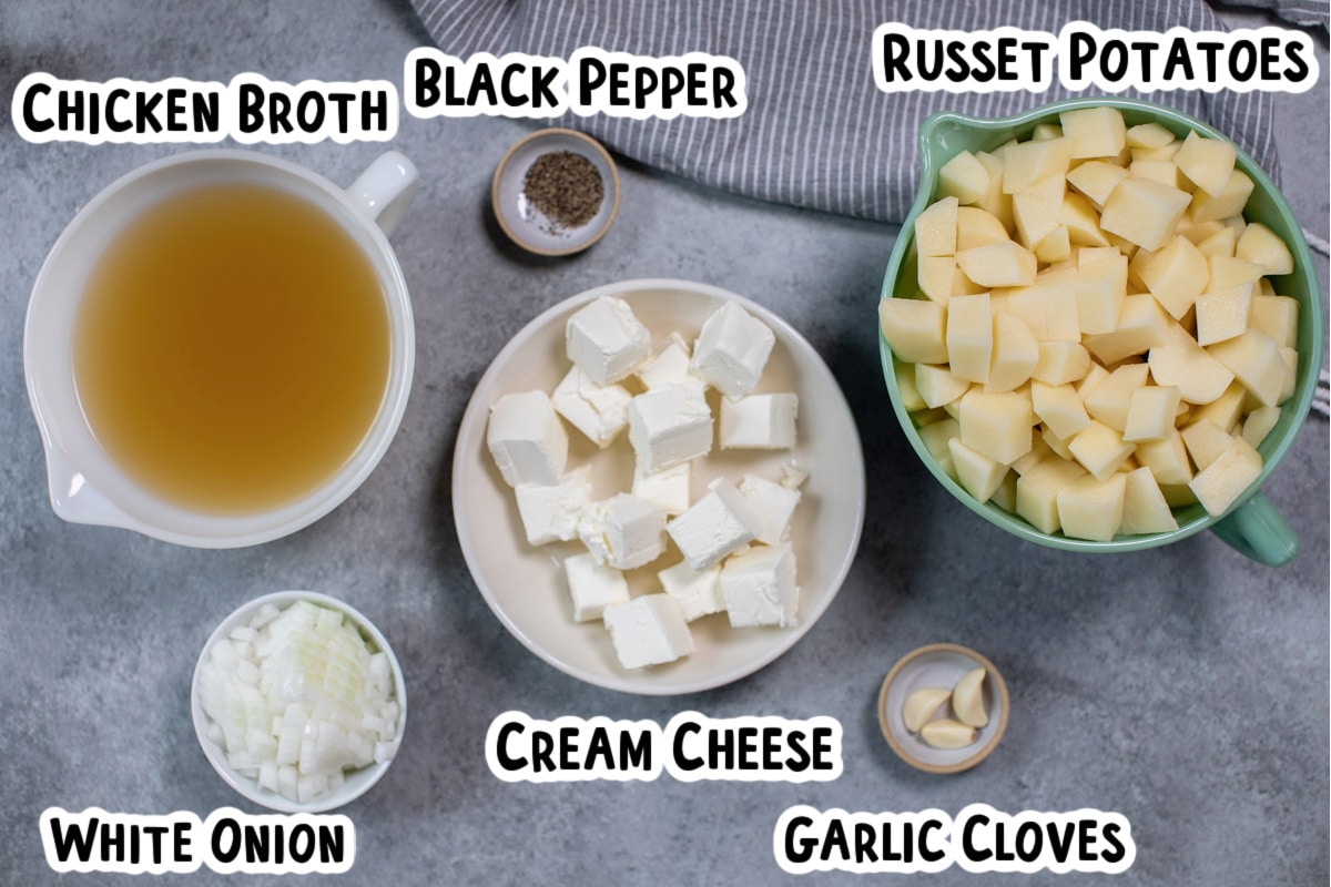 ingredients for baked potato soup on table