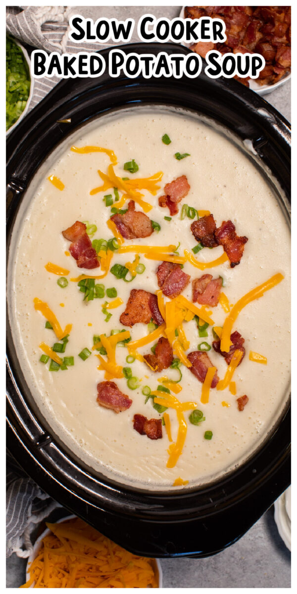 long image of baked potato soup for pinterest