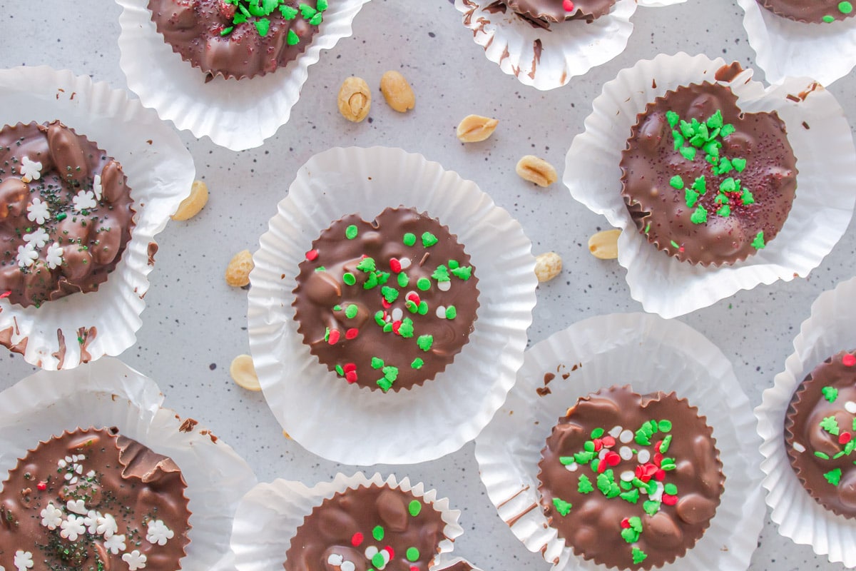 crockpot candy in muffin wrappers