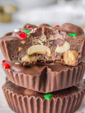 close up of crockpot candy
