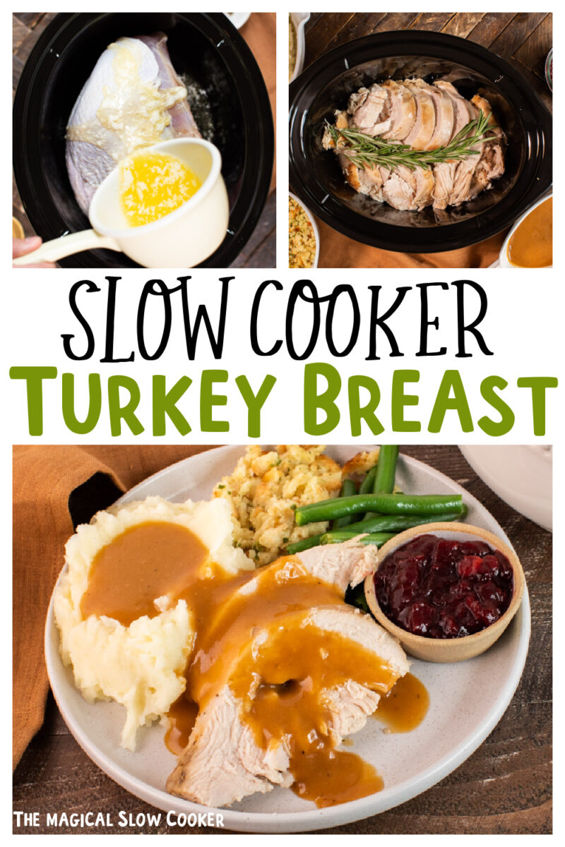 turkey breast collage with text overlay for pinterest