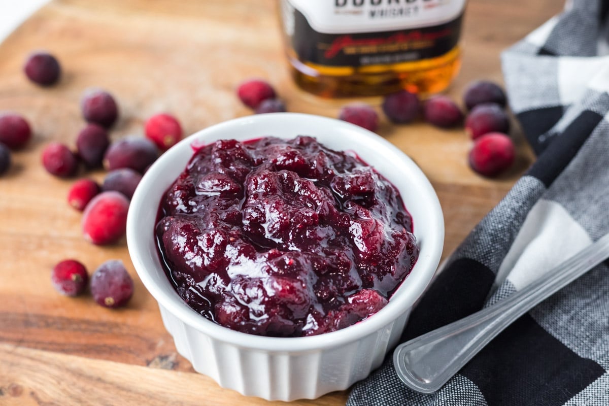 cranberry sauce in white bowl