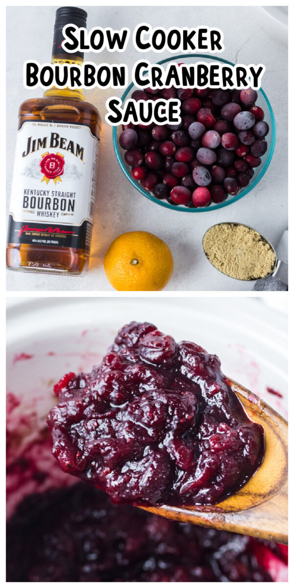 long image of bourbon cranberry sauce for pinterest