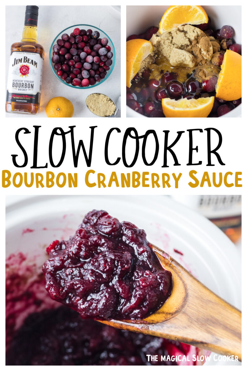 collage of bourbon cranberry images with text overlay for pinterest