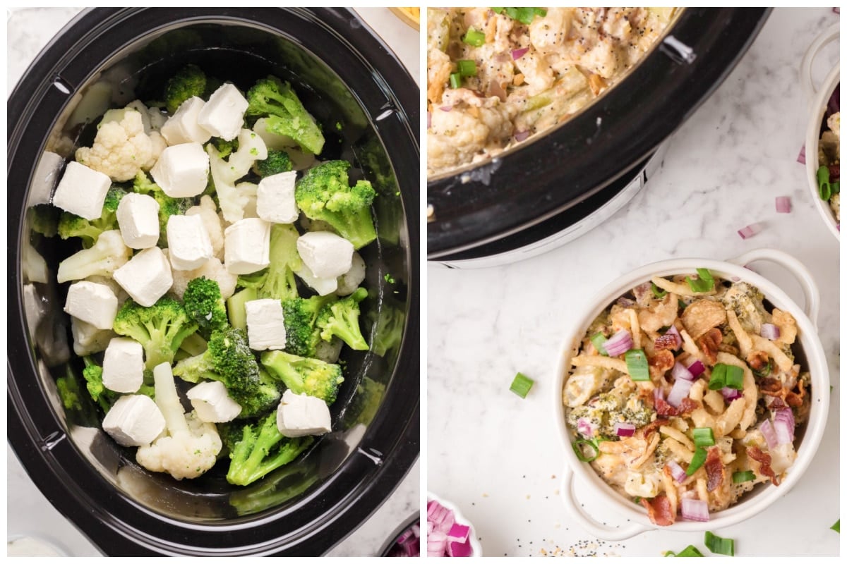Slow Cooker Broccoli and Cauliflower Casserole - The Magical Slow Cooker