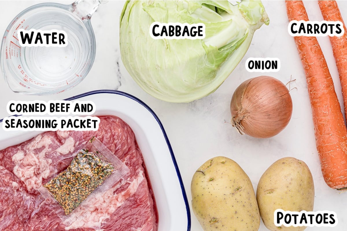 ingredients for corned beef and cabbage