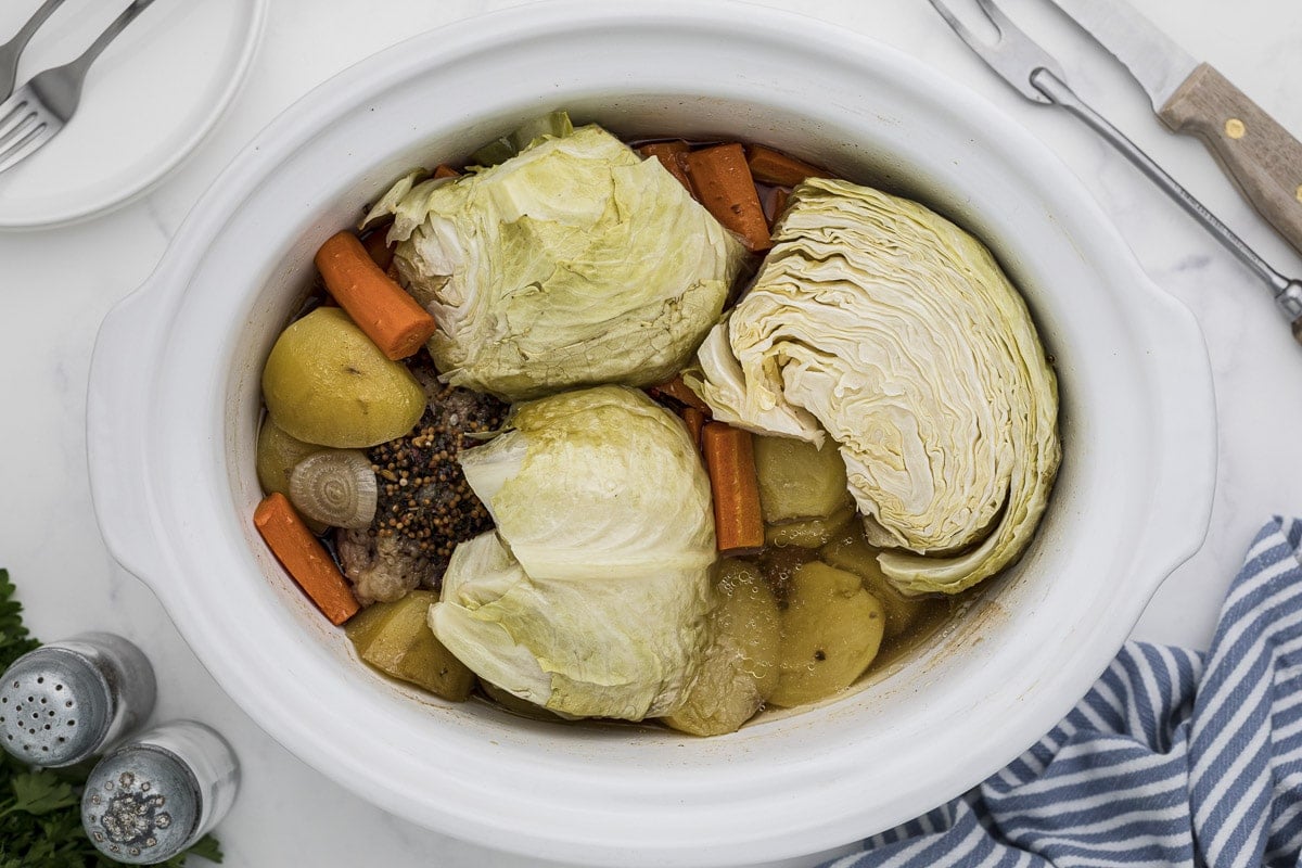 When To Add Cabbage To Slow Cooker Corned Beef?