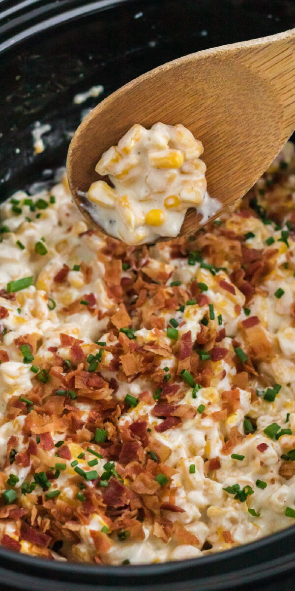 long image of creamed corn for pinterest