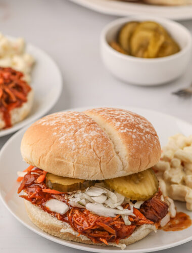 barbecue chicken sandwich on a bun