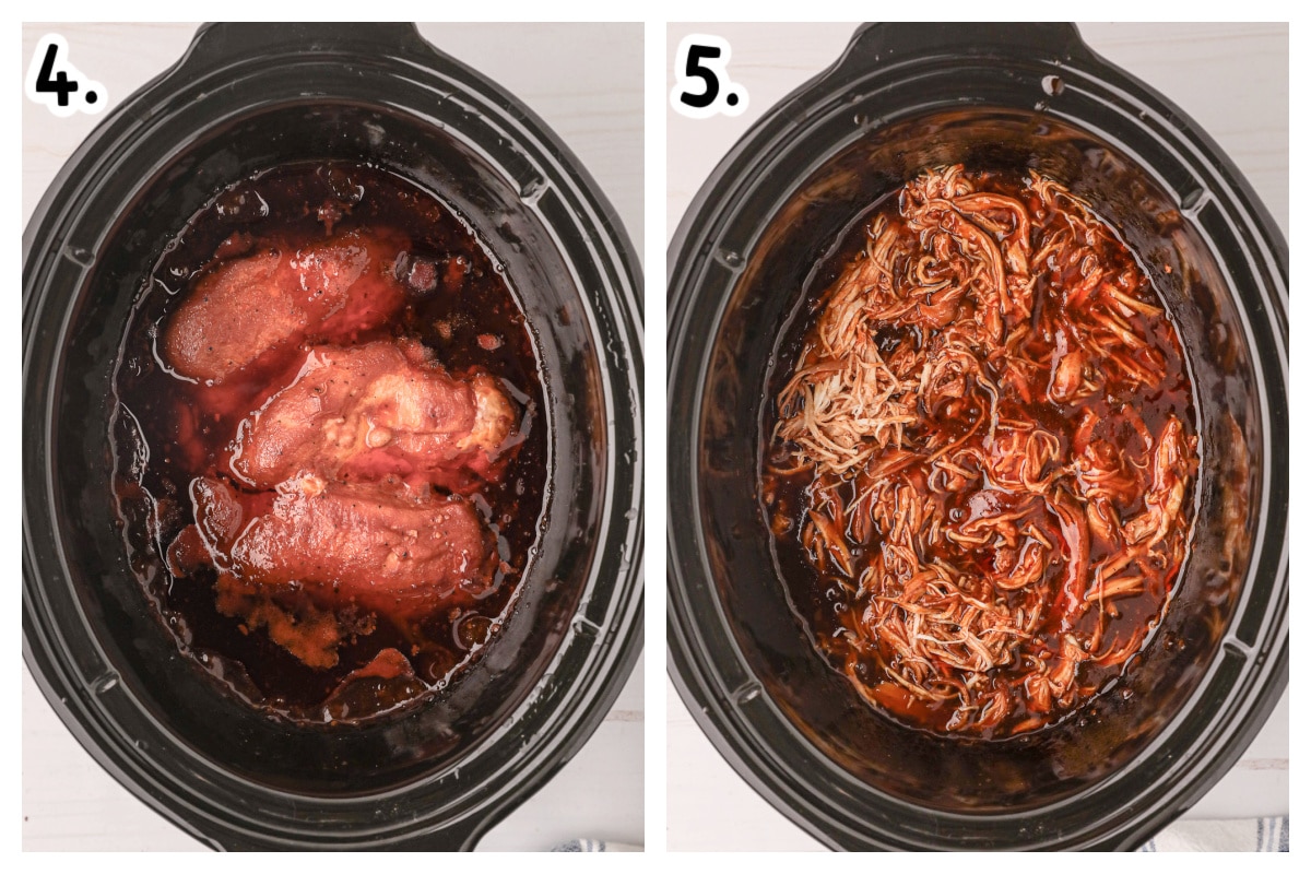 2 image collage of cooked bbq chciken