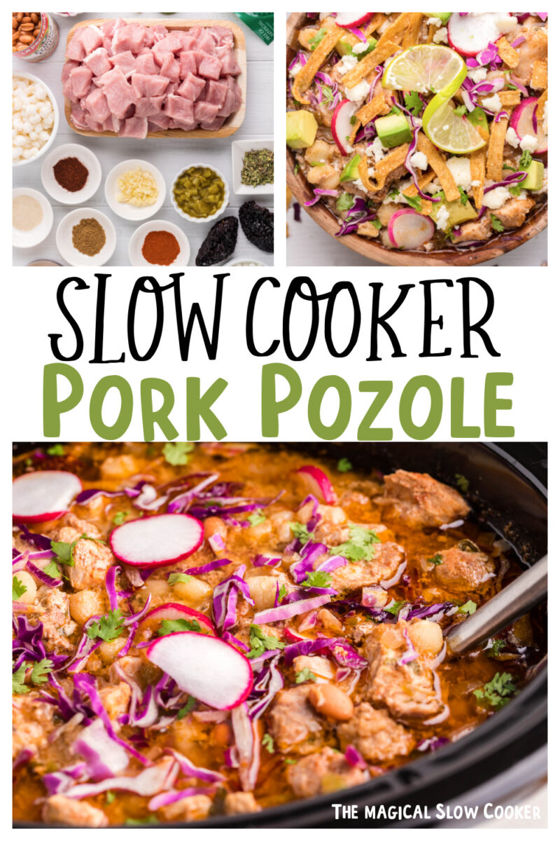 Pork Poszole collage with text overlay for pinterest