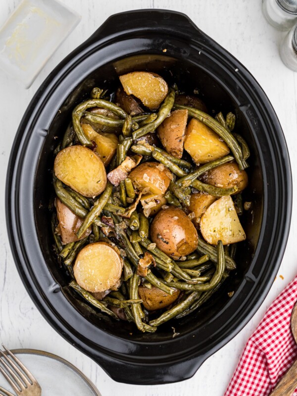 green beans and potatoes in the slow cooker