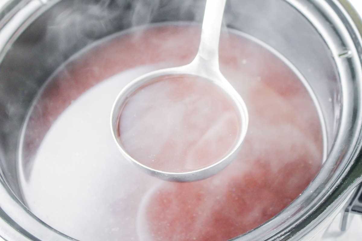 steaming pot of red hot punch