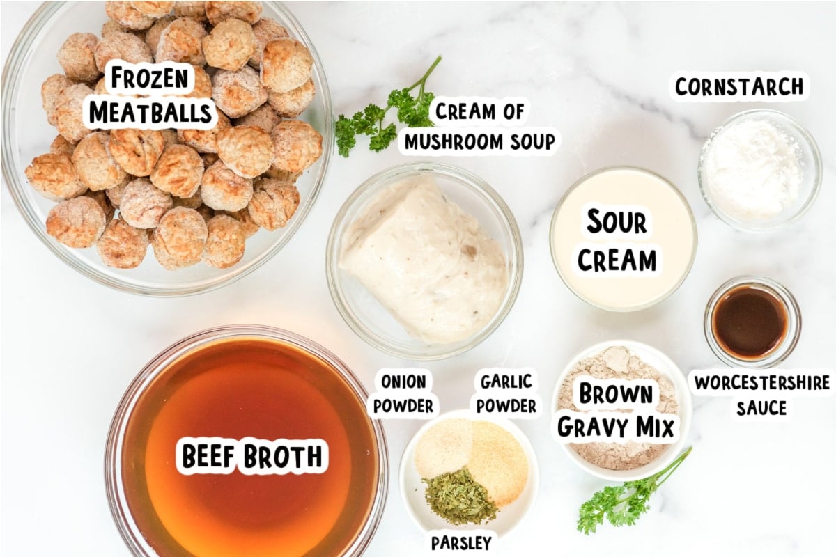 swedish meatballs ingredients on a table