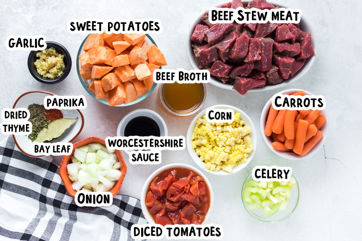 ingredients for sweet potato stew in slow cooker