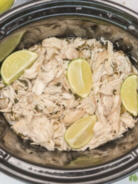 shredded cilantro lime chicken in crockpot