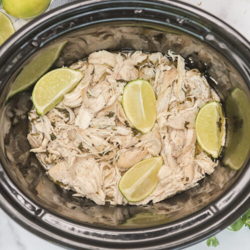 shredded cilantro lime chicken in crockpot