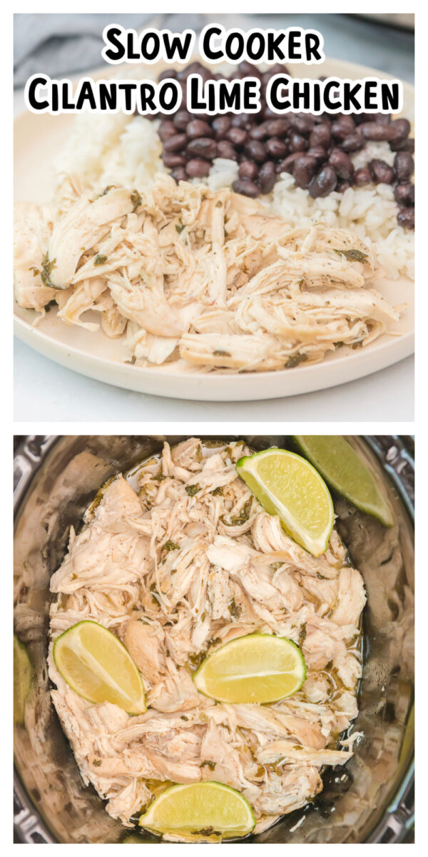 long image of cilantro lime chicken with text for pinterest