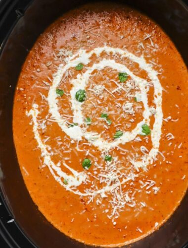 cooked tomato soup in the slow cooker.