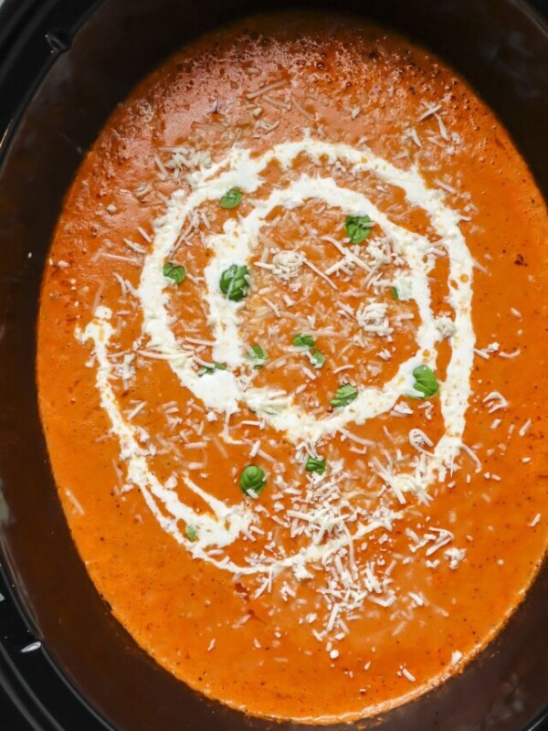 cooked tomato soup in the slow cooker.