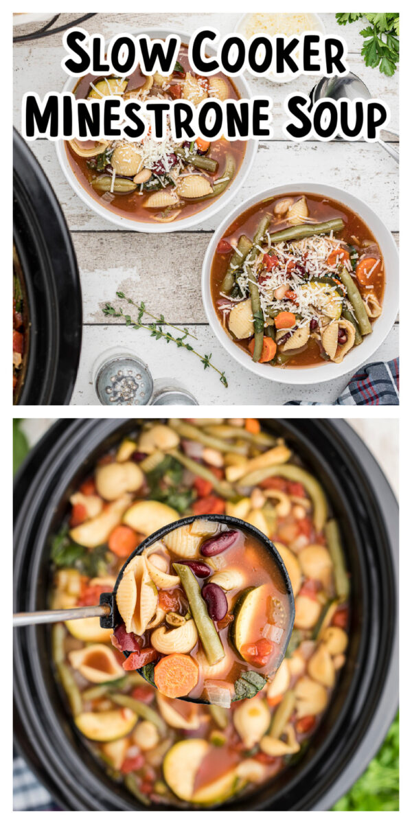 long image of minestrone soup for pinterest
