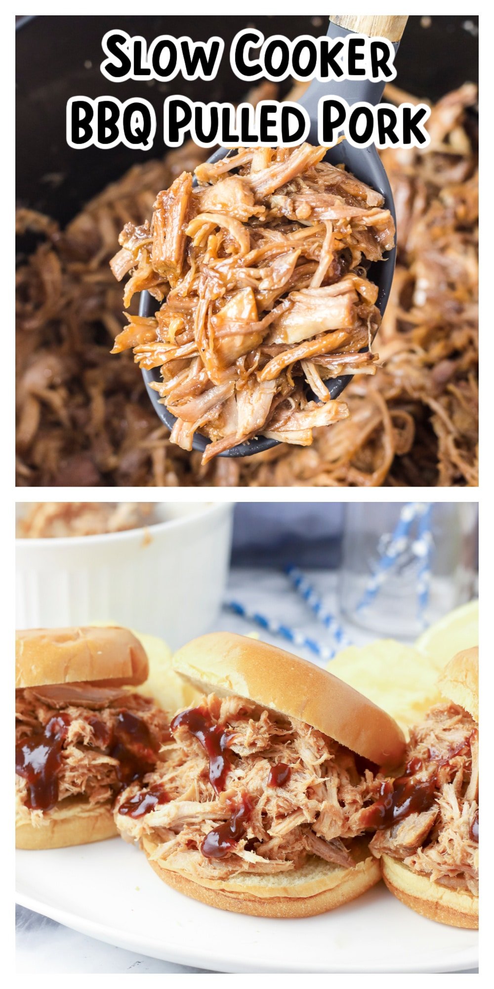 long image of bbq pork sandwiches for pinterest