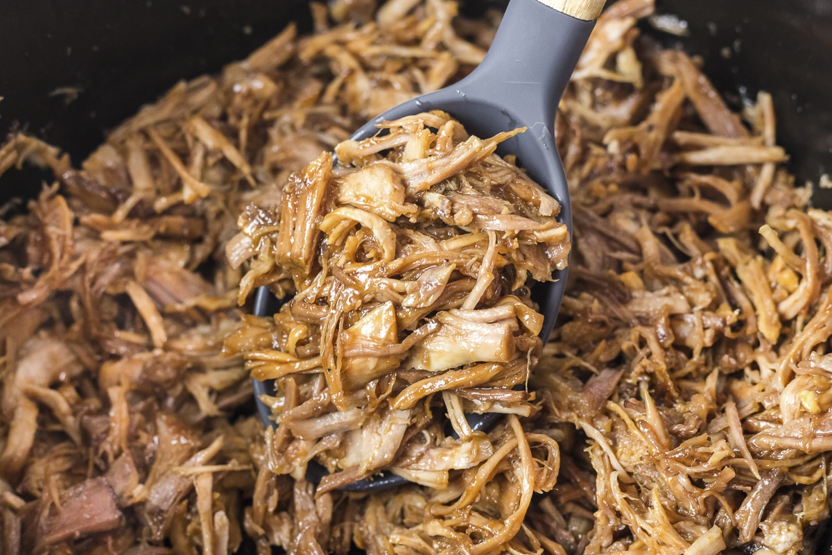 pulled pork on a spoon