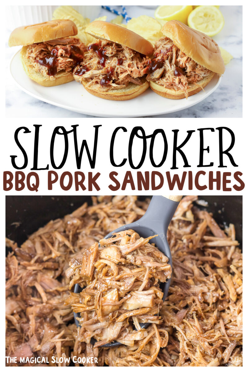 collage of bbq pulled pork images with text overlay for pinterest
