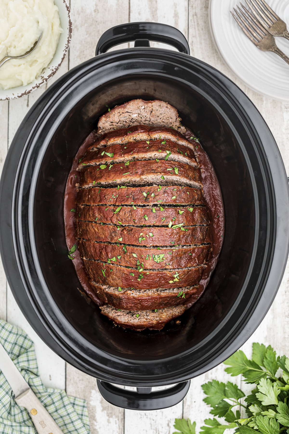 meatloaf in slow cooker with glaze