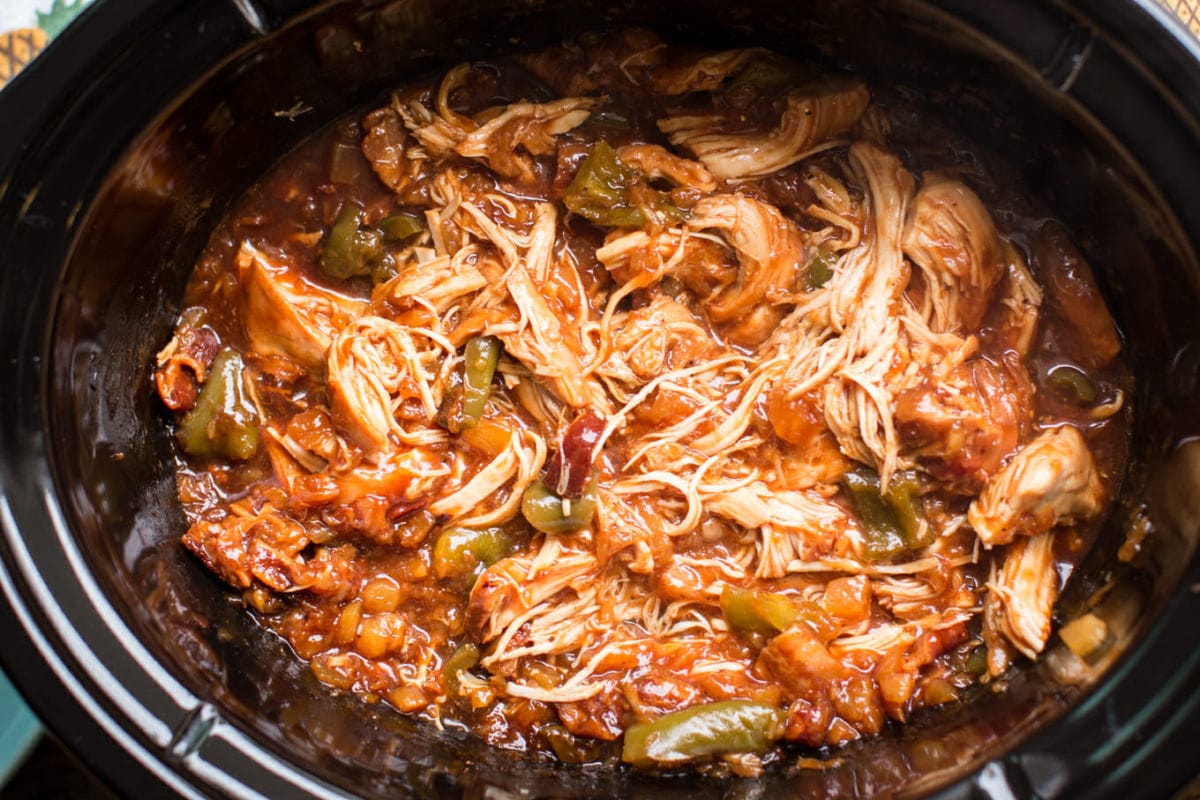 shredded chicken with hawaiian suace