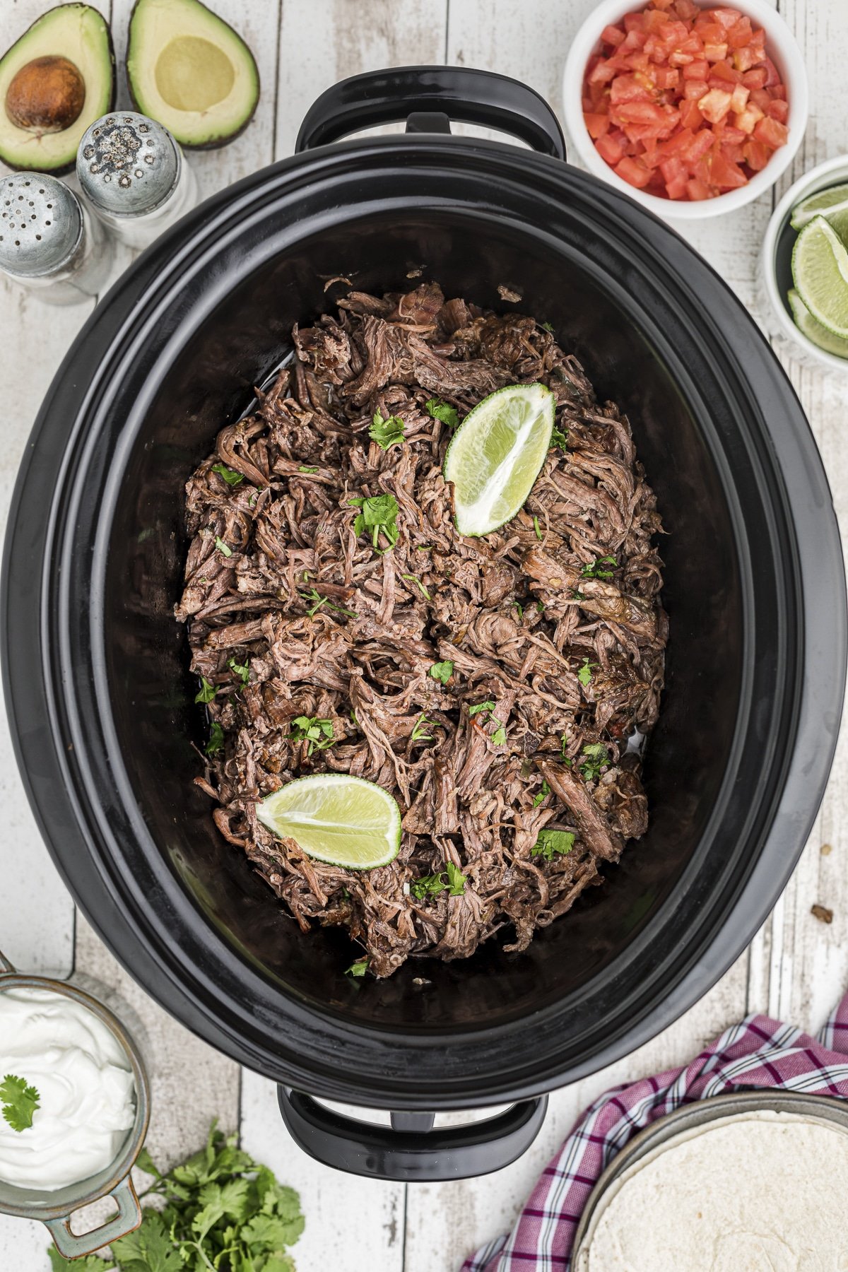 done cooking mexican shredded beef in slow cooker