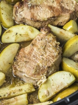 done cooking pork chops and apples