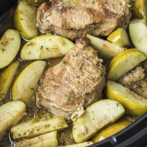 done cooking pork chops and apples