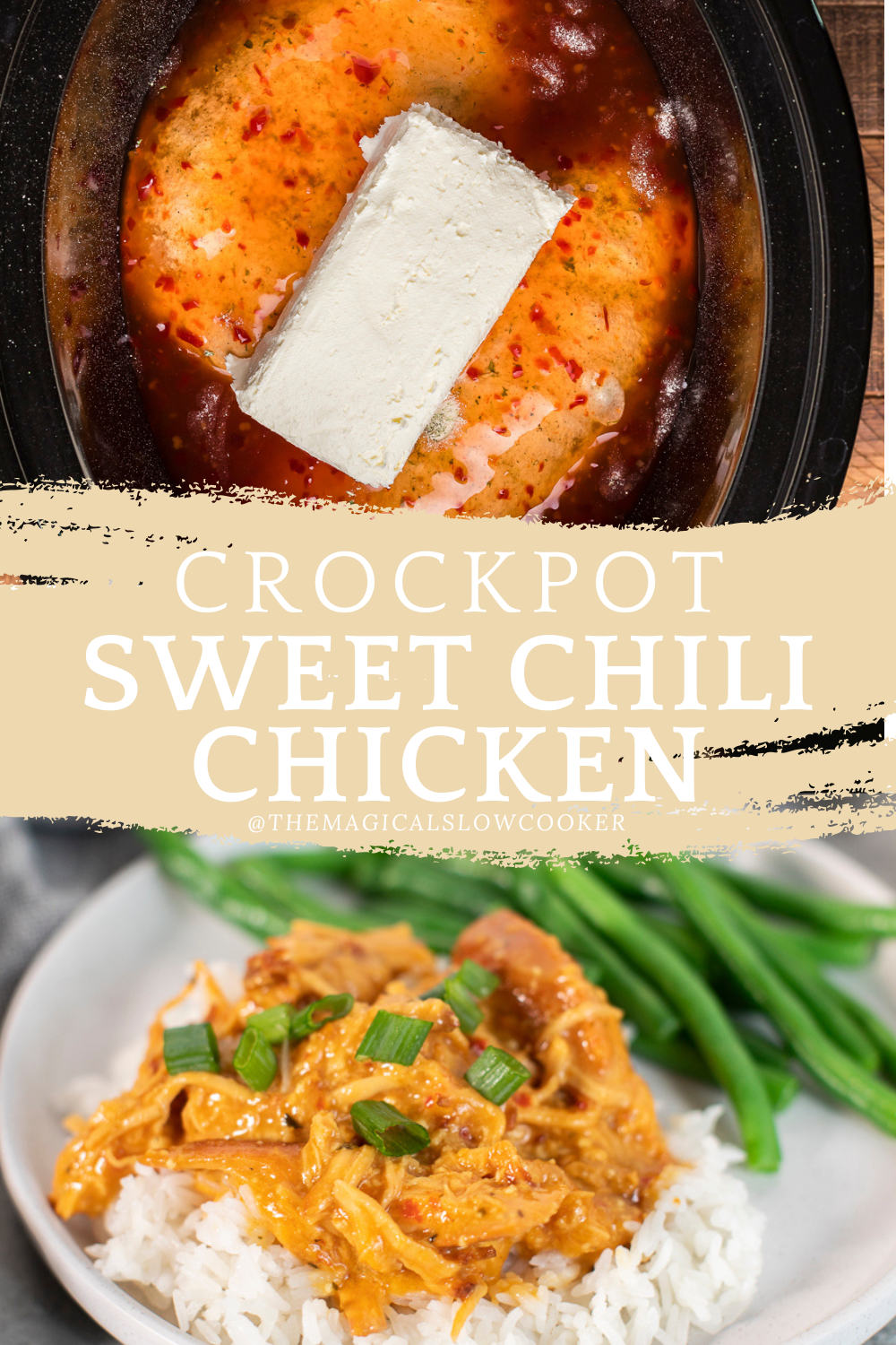 2 images of sweet chili chickenfor pinterest