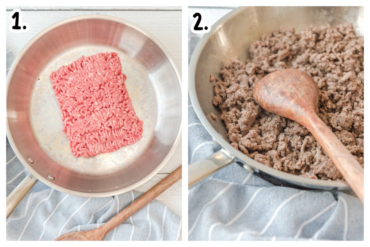 ground beef before and after cooking