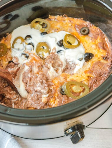 close up of texas trash dip with spoon in it.
